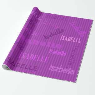 Papier Cadeau Nom HAMbWG Plum Purple Stripe