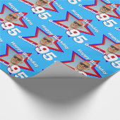 Papier Cadeau Nom homme double figure 95 âge photo étoile motif (Coin)