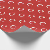 Papier Cadeau Nom initial de Noël personnalisé (Coin)