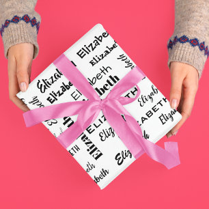 Papier Cadeau Nom Initiales Message Motif Cadeau personnalisé