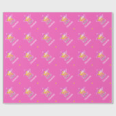 Papier Cadeau Nom joli Super Grad Pink modifiable (Plat)