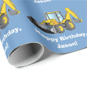 Papier Cadeau Nom lourd d'anniversaire de pelle rétro (Coin rond)