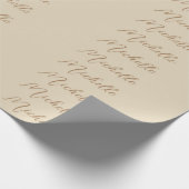 Papier Cadeau Nom manuscrit professionnel classique beige (Coin)