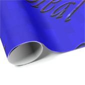 Papier Cadeau Nom Micheal Logos Sur Bleu, (Coin rond)