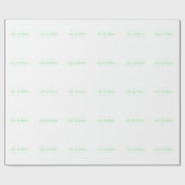 Papier Cadeau Nom moderne & monogramme | Vert & Blanc (Plat)