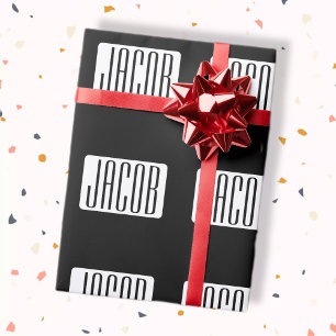 Papier Cadeau Nom moderne ou nom de marque éditable pour l'entre