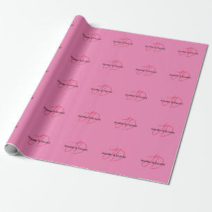 Papier Cadeau Nom monogramme de script classique tendance