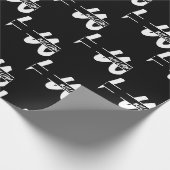 Papier Cadeau Nom Monogrammé noir et blanc écrit à la main (Coin)