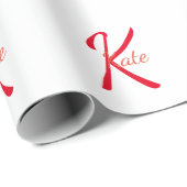 Papier Cadeau nom monogramme simple personnalisé bridesmaid   (Coin rond)