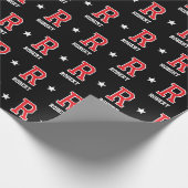 Papier Cadeau Nom monogramme Star Red Black Custom (Coin)