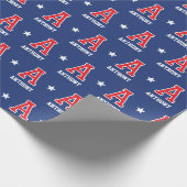 Papier Cadeau Nom monogramme Star Red Navy Custom (Coin)