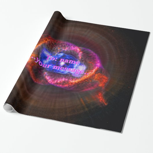 Papier Cadeau Nom, nébuleuse de plot réflectorisé, oeil d'espace (Déroulé)