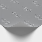 Papier Cadeau Nom ou salutation modifiable | Noir et gris foncé (Coin)