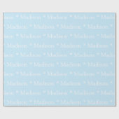 Papier Cadeau Nom personnalisable motif bleu clair cadeau (Plat)