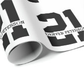 Papier Cadeau Nom personnalisé 21e anniversaire Moderne (Coin rond)