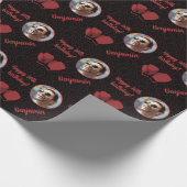 Papier Cadeau Nom personnalisé Age photo Boxe de sport Anniversa (Coin)