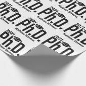 Papier Cadeau Nom personnalisé & année Ph.D. (Coin)