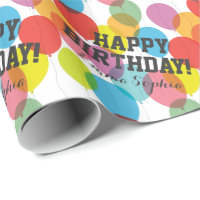 Nom personnalisé Ballons d'anniversaire colorés
