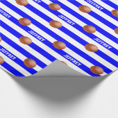 Papier Cadeau Nom personnalisé Basketball bleu/blanc (Coin)