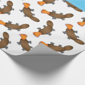 Papier Cadeau Nom personnalisé blanc platypus motif (Coin)