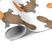 Papier Cadeau Nom personnalisé blanc platypus motif (Coin rond)