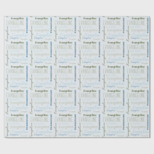 Papier Cadeau Nom personnalisé bleu