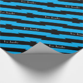 Papier Cadeau Nom personnalisé bleu et noir (Coin)