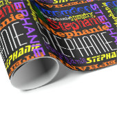 Papier Cadeau Nom personnalisé Bright Colorful Enveloppe cadeau (Coin rond)