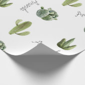 Papier Cadeau Nom personnalisé Cactus Succulent Sud-Ouest (Coin)