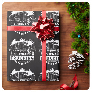 Papier Cadeau NOM personnalisé Camions Big Rig Semi Trucker
