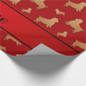 Papier Cadeau Nom personnalisé Chiens Norwich Terrier rouge (Coin)