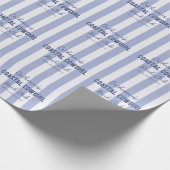 Papier Cadeau Nom personnalisé Coastal Cowgirl Blue White Stripe (Coin)