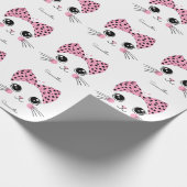 Papier Cadeau Nom personnalisé Cute face de chat (Coin)