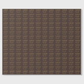 Papier Cadeau Nom personnalisé Date de création Marron Or Script (Plat)