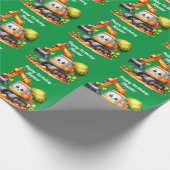 Papier Cadeau Nom personnalisé du garçon Joyeux anniversaire (Coin)