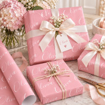 Nom personnalisé Élégant Rose Moderne