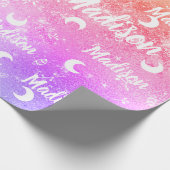 Papier Cadeau Nom personnalisé Fairy Rainbow Moon Girl (Coin)