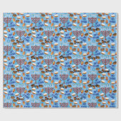 Papier Cadeau Nom personnalisé Hanoukka Wrapping Paper Dreidel (Plat)