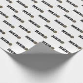 Papier Cadeau Nom personnalisé, héros du pompier (Coin)