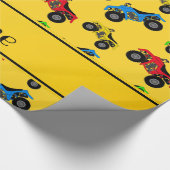 Papier Cadeau Nom personnalisé jaune motif atv (Coin)