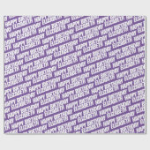 Papier Cadeau Nom personnalisé Joyeux Anniversaire violet (Plat)