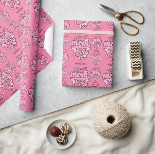 Papier Cadeau Nom personnalisé "Meilleure maman jamais"