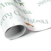 Papier Cadeau Nom personnalisé mignon Nutcracker Noël (Coin rond)