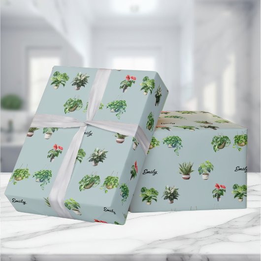 Papier Cadeau Nom personnalisé mignon Plante