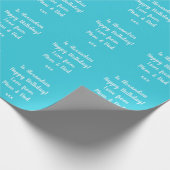 Papier Cadeau Nom Personnalisé Moderne Turquoise Joyeux Annivers (Coin)