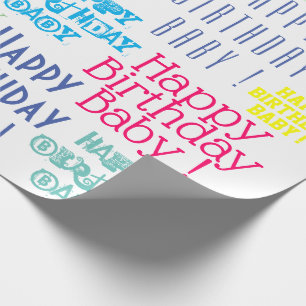 Papier Cadeau Nom personnalisé par bébé et couleurs de joyeux