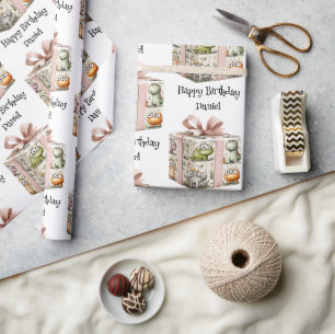 Papier Cadeau Nom personnalisé pour l'anniversaire des enfants