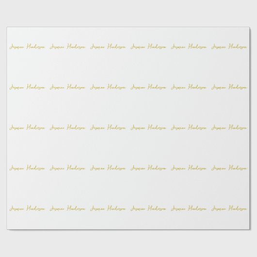 Papier Cadeau Nom personnalisé professionnel en calligraphie cou (Plat)