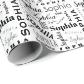 Papier Cadeau Nom personnalisé Sophia (Coin rond)