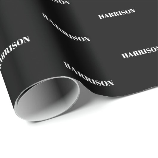 Papier Cadeau Nom personnalisé Texte monogramme motif Cadeau Ann (Coin rond)